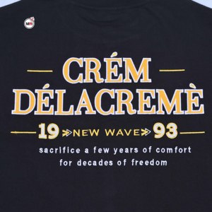 Camiseta Negra de Manga Corta con Cuello Redondo para Hombre, Estampado Frontal con Letras Doradas CRM DLACRM, Transpirable, OEM, Corte Regular Informal, Jersey de 280 GSM - Product Image 4