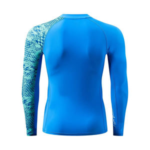 Chemise de sport à manches longues pour homme, bleue, à manches longues, avec imprimé géométrique, séchage rapide, taille adulte - Product Image 3