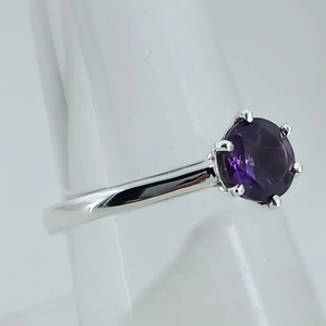 Amethyst <b>Ring</b> Handmade Sterling Silver Bezel Setting Natural Purple Round Shape Gemstone <b>Boho</b> Jewelry Women's Jewekry - Product Image 5