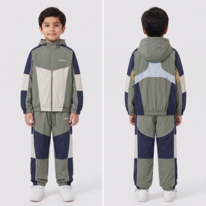 Conjunto Deportivo de 2 Piezas para Niños, Unisex, al por Mayor de Fábrica OEM, Impermeable, Transpirable, Estilo Vintage, Cortavientos - Product Image 6