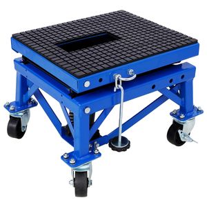 Elevador Hidráulico Tipo Tijera para Motocicletas, Color Azul, Capacidad 300 Libras, para Motos Pequeñas con Ruedas de Apoyo - Product Image 3