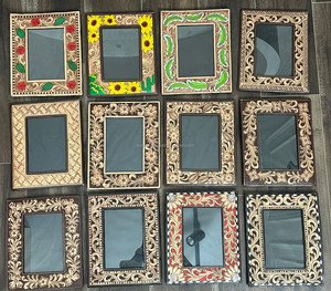 New Wholesale Hand Tooled Checkered Leather Photo <b>Frame</b> Tabletop & Wall <b>Mount</b> Decorative Picture <b>Frame</b> for Home & Office Display - Product Image 6