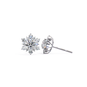 REYES New Arrival 925 <b>Sterling</b> <b>Silver</b> Moissanite Hip Hop Jewelry GRA Certified Round Cut 0.77 Carat Moissanite <b>Stud</b> Earrings - Product Image 1
