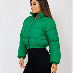 Factory Price Hooded Quilted Bubble Crop Puff Sleeve <b>Plus</b> <b>Size</b> <b>Women</b> Winter <b>Waterproof</b> Cotton Knitted <b>Jackets</b> Coats New Arrival - Product Image 6