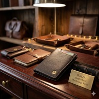 Dompet Lipat Dua Kulit Asli Wriza Ultra-Slim dengan RFID Blocking & Desain Tahan Lama, Nyaman Dimasukkan ke Dalam Saku Tanpa Menambah Volume