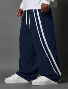 Men's Baggy Track Pants Y2K Streetwear Pants <b>Drawstring</b> Letter Pockets Casual Lounge <b>Trousers</b> - Product Image 2