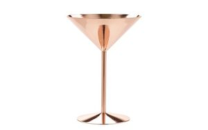 Verre à cocktail Martini moderne en cuivre avec paille, verrerie design pour service de bar et événements festifs - Product Image 6