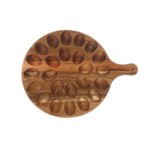 ถาดใส่ไข่ทำมือจากไม้กระถินณรงค์ ถาดไม้ทรงกลมสำหรับใส่ไข่ จานเสิร์ฟ ชาร์กูเตอรีบอร์ด ของตกแต่งครัว ของตกแต่งบ้านสำหรับงานอีสเตอร์ - Product Image 1