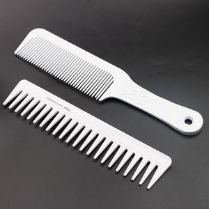 Peigne à dents larges et fines en ABS blanc pour salon de coiffure, outil professionnel de coiffage et de toilettage pour barbier - Product Image 1