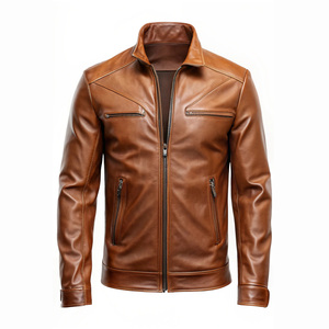 Veste en cuir minimaliste avec panneaux nettoyés, logo personnalisé, vêtements de mode, fournisseur d'usine OEM ODM en gros - Product Image 1