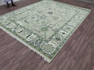 Tapis Oushak noué à la main de qualité supérieure, tapis en laine à motifs floraux roses, 8x10 pieds, style vintage, grands tapis pour salon, décoration intérieure, MOQ 1 pièce - Product Image 5