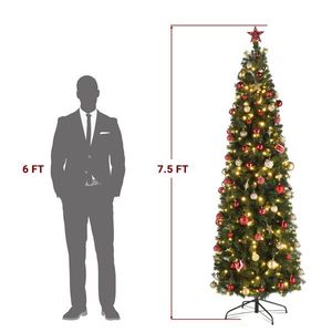 7.5ft PVC Material Automatic Tree Structure 1090 Heads 350 Lights Warm Color 10 Modes Christmas Party Decoration Set - Product Image 6