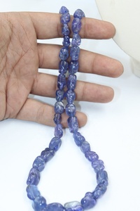 Collier de tanzanite véritable de qualité AAA 5x7-8x11mm pépites de pierre naturelle 19 pouces - Product Image 4