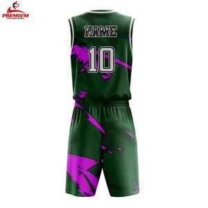 Uniforme de basketball avec logo imprimé par sublimation, brodé, vente en gros, personnalisé, anti-UV, séchage rapide, évacuation de l'humidité, grande taille, service OEM - Product Image 4