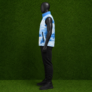 Gilet matelassé d'hiver personnalisé imprimé par sublimation, unisexe, avec motif montagne, sans manches, coupe-vent, chaud, pour activités de plein air - Product Image 4