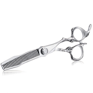 Harbor Industry Engraved Floral Design Wide Tooth Chunker Scissor Stainless Steel Sharp <b>Long</b> <b>Handle</b> Barber Hair Cutting <b>Shear</b> - Product Image 1