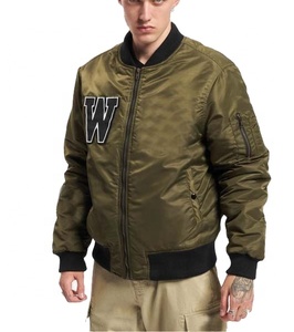 Chaqueta Bomber de Invierno Casual para Hombre con Cierre, Cuello Alto y Apliques de Logotipo Personalizados de Alta Calidad - Product Image 1