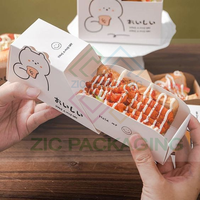 Plateau écologique de boîte à sandwichs de qualité alimentaire pour sushi, boulangerie, crêpes, sandwich aux œufs, restauration, boîte d'emballage en papier gaufré