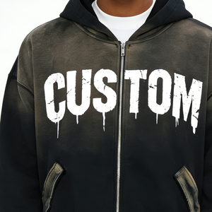 420Gsm Cotton Oversize Boxy Fit Zip up Hoodie Custom Streetwear Drop Shoulder Designer Precision <b>Stitching</b> <b>Hoodies</b> - Product Image 4