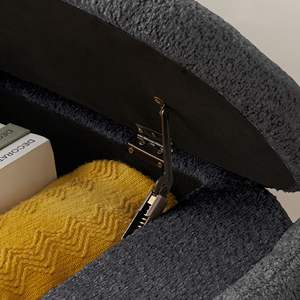 Grande pouf 3D agnello in pile panca ingresso camera da letto grigio scuro per soggiorno mobili spazio di archiviazione - Product Image 5