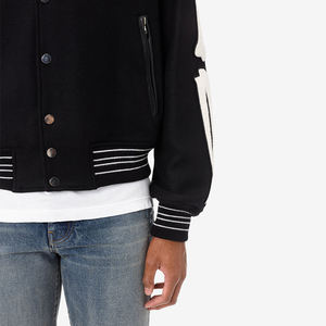 Nouvelle Veste Teddy Hip-Hop Hiver 2025 en Laine Pure Brodé Crâne de Haute Qualité pour Hommes – Vente en Gros - Product Image 3