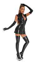 Frühlings-Neuheit Sexy Damen Glänzendes PU-Leder Kleid mit Frontreißverschluss Wet-Look Pole Dance Latex Catsuit Nachtclub Party Clubwear