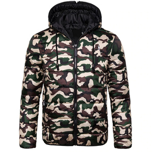 Men's <b>Hooded</b> Puffer Jacket Winter Casual Windproof Zipper Closure Black Slim Fit Polyester Wadding <b>Coat</b> - Product Image 6