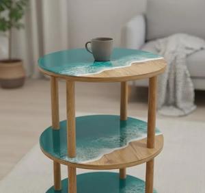 Table à manger en bois massif et résine époxy de qualité supérieure, de style luxueux, pour la maison et la décoration, en provenance d'Inde - Product Image 3