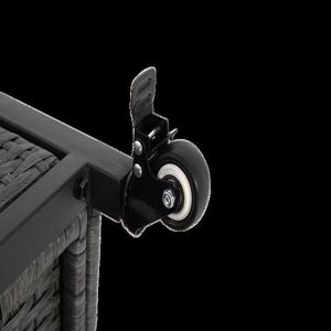 Grande Isola da Cucina per Esterni in Vimini con Carrello Mobile, Armadietto Contenitore, Piano Estensibile in Acciaio Inossidabile, Arredamento da Patio con Ruote - Product Image 6