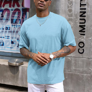 T-shirt surdimensionné léger pour homme, logo et design personnalisés, manches courtes, style épaules tombantes, col rond, tissu tricoté à séchage rapide - Product Image 5