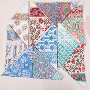 Luxury Cotton Square Scarf Boho Hand Block Printed Bandana Floral Print Breathable Multifunctional Fashion Headwear Spring - Product Image 6