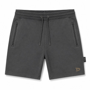 Pantalones Cortos Bermuda de Algodón para Hombre al por Mayor, Color Liso, Cintura con Cordón, Bolsillos con Cremallera, Ropa Casual - Product Image 1