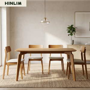 Mesa de Comedor Rectangular de Madera Maciza Estilo Escandinavo, Bordes Redondeados, Muebles de Comedor Modernos y Minimalistas para el Hogar, 6 Plazas - Product Image 3