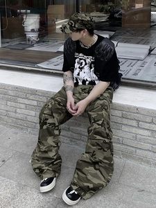 <b>Mens</b> Denim Baggy Pants with Cargo Pockets Mid Weight Casual Streetwear Wide Leg <b>Jeans</b> Hip Hop Skater Trousers - Product Image 2