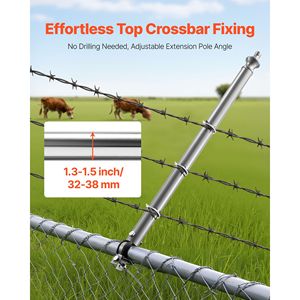 18-Packs 27.4\" Galvanized Post <b>Extender</b> 1.3\" 1.5\" Top Fence U Bracket for <b>Chain</b> Link Fence Extensions Garden Supplies - Product Image 5