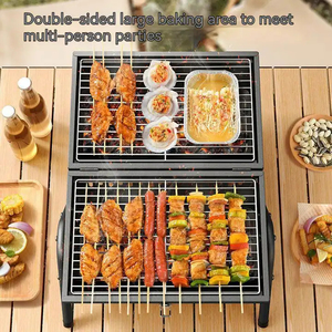 Barbecue portable au charbon de bois, double face, pliable, pour pique-nique et jardin, sans plaque de cuisson - Product Image 6