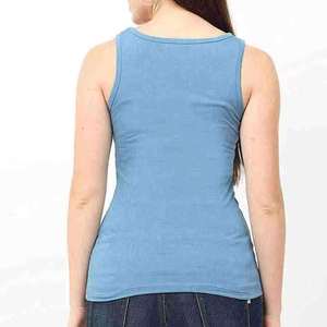 Camiseta sin mangas de fibra de bambú transpirable al por mayor, cuello redondo, para mujer, camiseta sin mangas de algodón, nueva moda, logotipo personalizado, camiseta sin mangas deportiva para mujer - Product Image 4