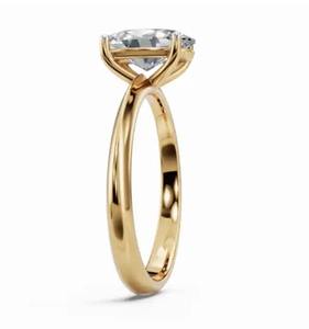 Bague solitaire Ophelia avec diamant de laboratoire taille ovale en or jaune, rose ou blanc 9kt, 14kt ou 18kt, 0,30 carat, bijoux durables - Product Image 5