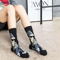 Chaussettes personnalisées avec logo amusant, imprimées, colorées, chaussettes de mode unisexes