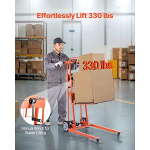 Nuovo Carrello Elevatore Manuale con Capacità di 330 libbre, Altezza Massima di Sollevamento 42,9 Pollici, Multifunzionale - Product Image 2