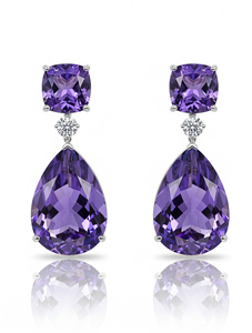 Boucles d'oreilles pendantes de luxe en argent 925 avec strass en cristal taille brillant, bijoux pour femme plaqué rhodium, sertissage griffe, cadeau de fête - Product Image 1