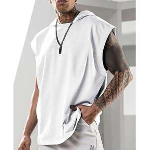 Men's Sporty <b>Workout</b> Hooded Tank Tops 100% Cotton Gym <b>Hoodie</b> with Muscle Cut Off Breathable Sleeveless <b>Hoodie</b> for Bodybuilding - Product Image 1