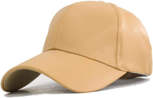Gorra de Béisbol de Cuero Negra Ajustable de 6 Paneles con Correa Trasera, Gorra Deportiva Casual para Protección Solar, Unisex para Adultos - Product Image 3