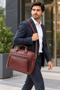 Bolso Mensajero de Cuero de Grano Completo Personalizado, Clásico, Ecológico y de Lujo, de 15.6 Pulgadas, de Piel de Vaca, OEM/ODM - Product Image 4