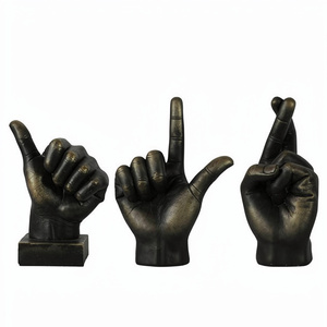 Sculpture Black Nickel Finished Creative Handcrafted Best Selling Aluminum Metal Pairs of Three Sets - Product Image 1
