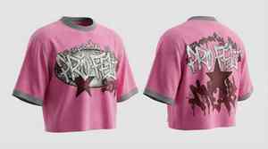 Camiseta para hombre 100% algodón, estilo urbano, con diseño de logotipo personalizado, corte holgado, hombros caídos, estampado con efecto abullonado y cuello con remaches, venta al por mayor - Product Image 4