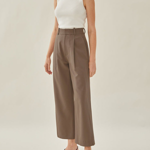 Pantalones de yoga personalizados para mujer, de cintura alta, elásticos, con botones, estilo casual, con bolsillos de solapa, estilo flare, para el trabajo y la calle. - Product Image 4