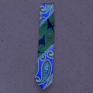 Corbata de Seda con Diseño Paisley Verde y Azul para Hombre |   Corbata de Diseño de Lujo |   Corbata Formal Tejida de Primera Calidad para Negocios, Bodas y Fiestas - Product Image 1