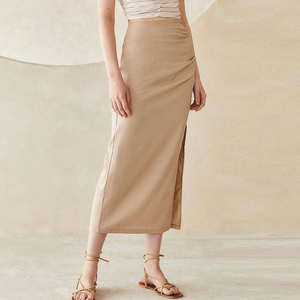 Falda Midi Elegante para Mujer, 100% Algodón, Diseño Nuevo, Transpirable y Cómoda, Estilo Formal, Cintura Natural, Primavera 2026, OEM - Product Image 2