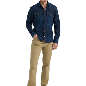 Camisa de mezclilla clásica para hombre, cómoda, de manga larga, con botones, de algodón, informal, para uso diario, camisa de mezclilla para hombre - Product Image 5